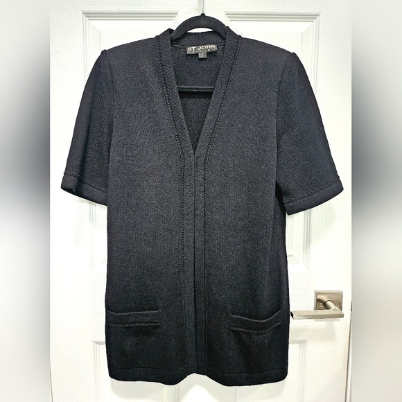 St. John Basics Black Knit Formal Jacket Cardigan - Picture 1 of 15